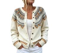 Chunky Knit Cardigan for Women UK Button Down Open Front Fair Isle Jumpers | Ladies Aran Cardigans , Crochet , Cable Knit , Long Sleeve ,Warm Knitwear ,Fall Winter Outfits for Daily Office Vacation