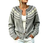 Chunky Knit Cardigan for Women UK Button Down Open Front Fair Isle Jumpers | Ladies Aran Cardigans , Crochet , Cable Knit , Long Sleeve ,Warm Knitwear ,Fall Winter Outfits for Daily Office Vacation