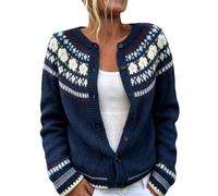 Chunky Knit Cardigan for Women UK Button Down Open Front Fair Isle Jumpers | Ladies Aran Cardigans , Crochet , Cable Knit , Long Sleeve ,Warm Knitwear ,Fall Winter Outfits for Daily Office Vacation
