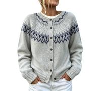 Chunky Knit Cardigan for Women UK Button Down Open Front Fair Isle Jumpers | Ladies Aran Cardigans , Crochet , Cable Knit , Long Sleeve ,Warm Knitwear ,Fall Winter Outfits for Daily Office Vacation
