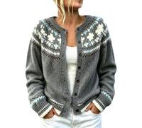 Chunky Knit Cardigan for Women UK Button Down Open Front Fair Isle Jumpers | Ladies Aran Cardigans , Crochet , Cable Knit , Long Sleeve ,Warm Knitwear ,Fall Winter Outfits for Daily Office Vacation