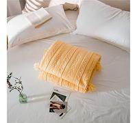 Chunky Knit Tassel Blanket for Sofa Large Thick Warm Pom Throw