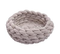 Chunky Knitted Pet Bed - Stylish Handwoven Wool Cat Cave, Cosy Round Dog