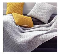 Chunky Knitting Pattern - Basket Weave Throw Blanket & Cushion Covers (UKHKA 241)