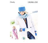Chunky Knitting Pattern - Ladies Winter Accessories - Hat Mittens & Scarf (UKHKA 203)