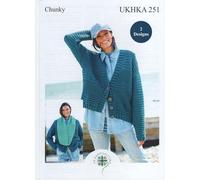 Chunky Knitting Pattern Ladies Winter Accessories - Jacket & Snood (UKHKA 251), Various - See Paragraph
