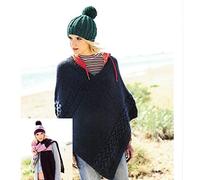 Chunky Knitting Pattern - Ladies Winter Accessories - Poncho Hat & Scarf (UKHKA 204)