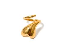 Chunky Large Heart Statement Ring For Women Girls Fashion Exaggerated Open Wrap Knuckle Finger Rings Comfort Fit Personality Minimalist Unique Chic Gift For Holiday Size 7