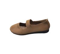 Chunky Loafers Comfortable Work Shoes for Women Casual Winter Shoes for Women Flat Round Head Set Foot Shallow Mouth Fashion Casual Comfortable Wear Outside Versatile Flat Canvas Tennis (Brown,7.5)