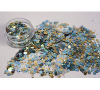 Chunky Mixed Body & Festival Glitter in 60 Colours 100gm 50gm & Sample Bags (CG-39 Golden Lagoon) (100 Gram Bag)