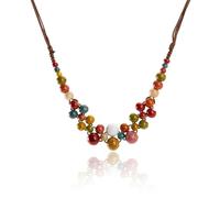 Chunky Necklaces for Women - Beaded Necklace for Women, Boho Necklaces, Colourful Neck Chain Womon, Long Beaded Neck Chain, Vintage Necklace, Multicoloured Neckchain, Adjustable Long Pendant (B)