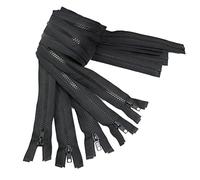 Chunky Nylon Zip with Separating end 6mm Teeth -40cm - Black 5pcs