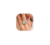 Chunky Open Statement Rings for Women,14K Gold Thick Dome Teardrop Finger Rings Hollow Wide Band Buckle Wrap Rings Party Prom Punk Jewelry Gifts, L, Metal, No Gemstone