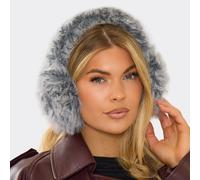 Chunky Oversized Earmuffs In Grey Faux Fur, Women's Size UK One Size