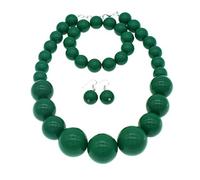 Chunky Pearl Choker Necklace, Large Pearl Statement Necklace, Trending Choker Pearl Wedding Jewelry for Brides, Boho Pearl Jewelry Set (Green)