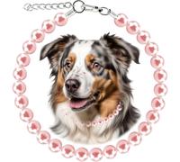 Chunky Pearl Dog Necklace (Beads 19mm) with Strong Stainless Steel Wire Rope, Elegant Adjustable Pearl Collar Jewellery Accessories for Large Dogs