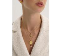 Chunky Pearl Gold Goddess Layered Necklace Elk & Bloom Gold One Size