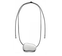Chunky Pebble Necklace for Women Trendy Gold Statement Pebble Pendant Necklace Minimalist Long Black Cord Irregular Silver Oval Pendant Necklaces Trendy Jewelry Accessory