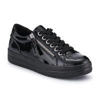 Chunky Platform Trainers - Black Patent Size 5