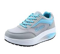 Chunky Platform Trainers for Women Womens Running Trainers Arch Support Breathable Mesh Sneaker Height Increasing Shoes Lightweight Badminton Trainer Jogging Shoes Couple Trendy Sneakers Blue