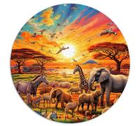 Chunky Puzzle African animals 1000 Piece Jigsaw Puzzles for Adult 100% Recycled Cardboard Adult Puzzle Game Home Art Decor Difficult Hard Jigsaw Puzzles 67.5x67.5cm