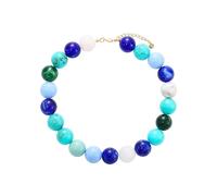Chunky Resin Beaded Necklace for Women Colorful Round Ball Statement Choker Necklace Trendy Boho Collar Necklace Adjustable Large Oversized Resin Beaded Necklace Fashion Candy Color Necklaces Jewelry