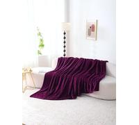 Chunky Ribbed Cord Throw 100% Polyester, Available in 150x200cm and 200x240cm (Aubergine, Double 200cm x 240cm)
