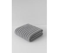 Chunky Ribbed Faux Fur Throw Blanket Silver Grey