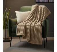 Snug City Chunky Ribbed Mink Throw Ultra Soft Warm Elegant Blanket for Sofa Bed in Beige | Size: 150 cm x 200 cm Snug City Beige 150 cm x 200 cm