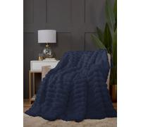 Chunky Ribbed Soft and Cozy Fur Throw (150x200 cm) Rapport Home Blue 150cm × 200cm