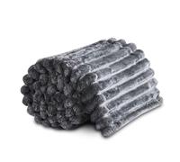 GC GAVENO CAVAILIA Fleece Throw Blanket | Soft Fluffy Throws For Sofas, Bed, Settee, Couch | Extra Warm Large Blanket Throw | Easycare, Anti Allergic | Double 150x200 Cm | Charcoal