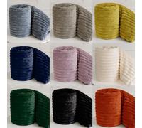 Chunky Ribbed Throws Blankets Super Soft Faux Fur Cord Blanket Teddy Sherpa Fleece Corduroy Sofa Bed Throw Large Settee Armchairs Double Throwover for Bedroom Couch Travel Kids Orche/Yellow, 150x200cm