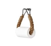 Chunky Rope Toilet Roll Holder, Shabby Chic Loo Paper Holder Jute Nautical Industrial Style Weave, Vintage Style Bathroom Towel Wall Mounted Tissue String