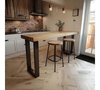 Chunky Rustic Breakfast Bar Table (Freestanding) U Legs