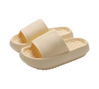 Chunky Sandals for Women Extra Wide Fit Sandals Women's Round Head Thick Bottom Hollow Out Wear Clip Toe Thick Bottom Slope Heel Slippers Gold Heels for Womens Sandles Size (Yellow,36)