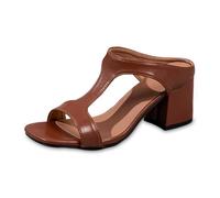 Chunky Sandals For Women Glitter Sandal Womens European Plus Size Fashionable Solid Thick Heels High Heels Fish Mouth Hollow Flip Flops Clog Evening Summer