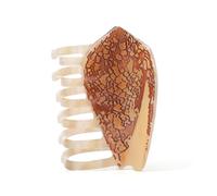 Chunky Scallop Hair Claw Clip - Large Brown Shell Design with Unique Textured & 3D Pattern - Strong Hold Hair Claw for Thick Hair - Premium Acetate Hair Accessory