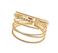 Chunky Silver Rhinestone Cuff Bracelet for Women Dainty Bling Prom Jewelry Arm Cuff Gold Bangles, One Size, Alloy Rhinestone, Rhinestone