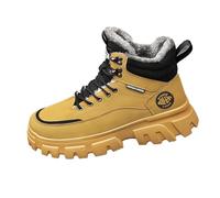 Chunky Snow Boots - Mens Warm Winter Boots Outdoor Non-Slip Thermal Booties Shoes Winter Fur Lined Warm Ankle Boots Anti-Slip Walking Short Boots Fashion Fuzzy Trekking Boots All-Day Comfort