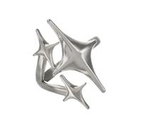 Chunky Star Open Statement Ring for Women Y2K Adjustable Trendy Irregular Elegant Jewelry Accessories(Silver)