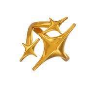 Chunky Star Open Statement Ring for Women Y2K Adjustable Trendy Irregular Elegant Jewelry Accessories(Gold)