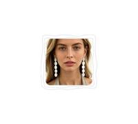 Chunky Statement Dangle Earrings for Women | Simple Round Drop Earring Minimalist Metal Design Fashion Accessories Jewelry Lightweight Fit Ideal for Daily & Gifting, L, Metal, No Gemstone