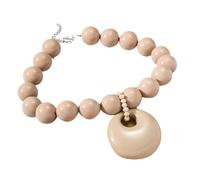Chunky Statement Thick Acrylic Beaded Women's Exaggerated Fashion Large Pendant Handmade Necklace White