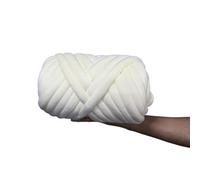 Chunky Tube Yarn Quick Knit Blankets, Giant Thick Velvet Yarn Fit use for Hand Weaving, Bulky, Basket, Rugs, DIY, Arm, Soft, Carpet, 1KG(Cream White)