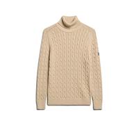 Chunky twisted roll neck jumper for women Superdry Beige L