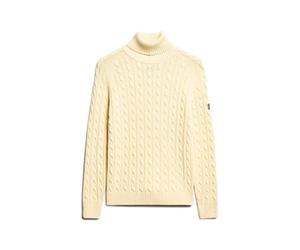 Chunky twisted roll neck jumper for women Superdry Blanc S