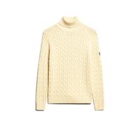 Chunky twisted roll neck jumper for women Superdry Blanc XS