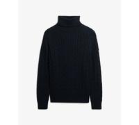 Chunky twisted roll neck jumper for women Superdry Bleu S