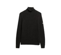 Chunky twisted roll neck jumper for women Superdry Noir XL
