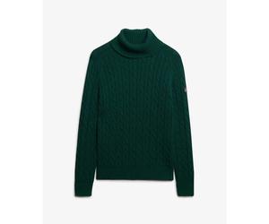 Chunky twisted roll neck jumper for women Superdry Vert M